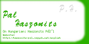 pal haszonits business card